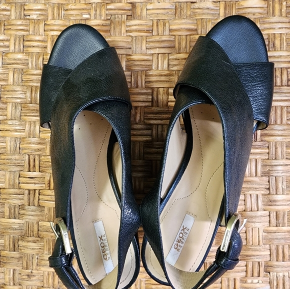 Geox Respira "Thelma" leather wedges sz 37.5 - Picture 10 of 15